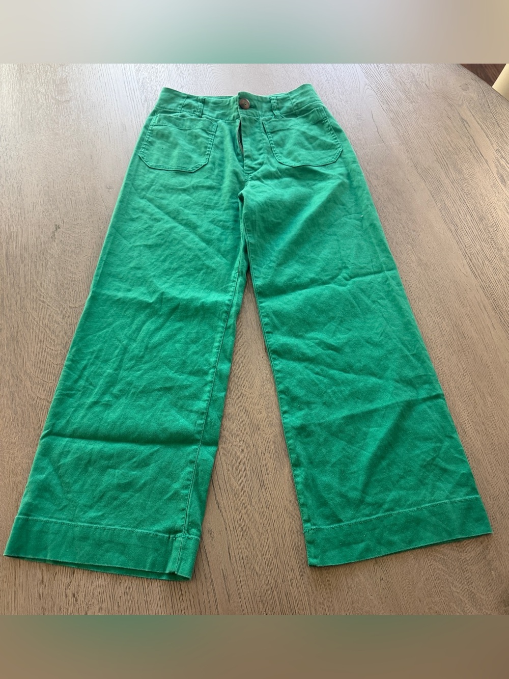 Maeve The Collette linen blend wide leg pants Green Size 25